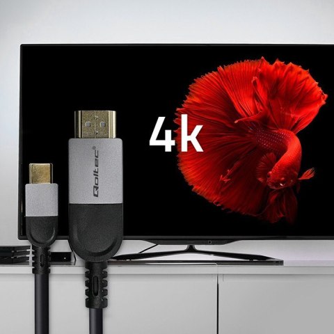 Kabel Adapter USB-C na HDMI high speed 4K | 60Hz | 32AWG | 2m Qoltec