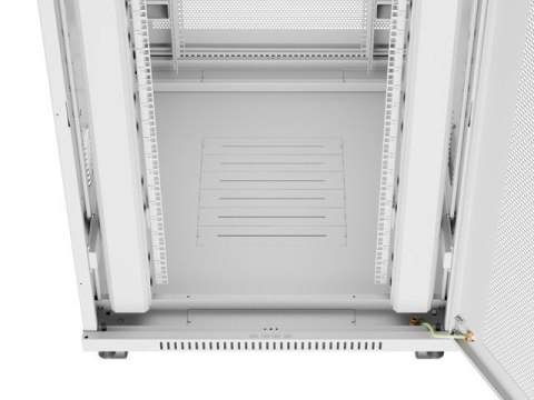 Szafa instalacyjna rack stojąca 19 cali 27U 800x1000 drzwi perforowane LCD szara (Flat pack) Lanberg