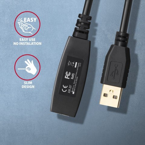 ADR-207 USB 2.0 A-M -> A-F aktywny kabel przedłużacz/wzmacniacz 7.5m AXAGON