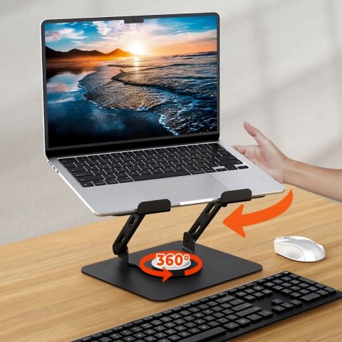 Obrotowa, ergonomiczna podstawka pod laptopa 10-17 LAPTOP STAND ROTO MT2662 pełna regulacja Media-Tech