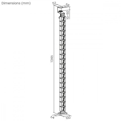 Organizer kabli, 1345mm czarno czerwony RS125 Maclean