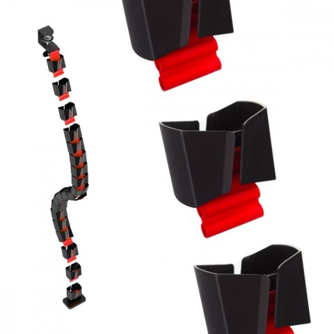 Organizer kabli, 1345mm czarno czerwony RS125 Maclean
