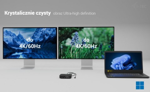 Stacja dokująca USB-C 2x HDMI Dock PD + Ładowarka 100W I-tec