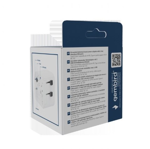 Adapter sieciowy uziemienie Uniwersalny 20W Gembird