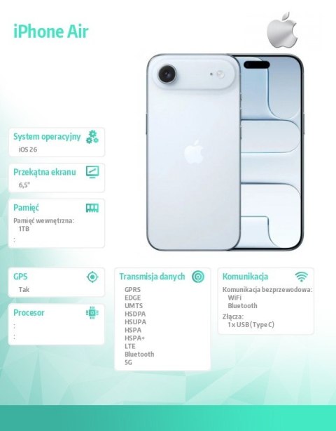 IPhone Air 1TB Błękitny Apple