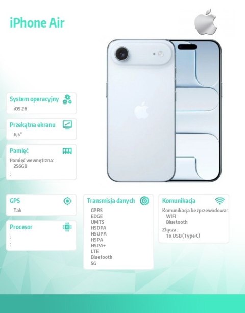 IPhone Air 256 GB Błękitny Apple