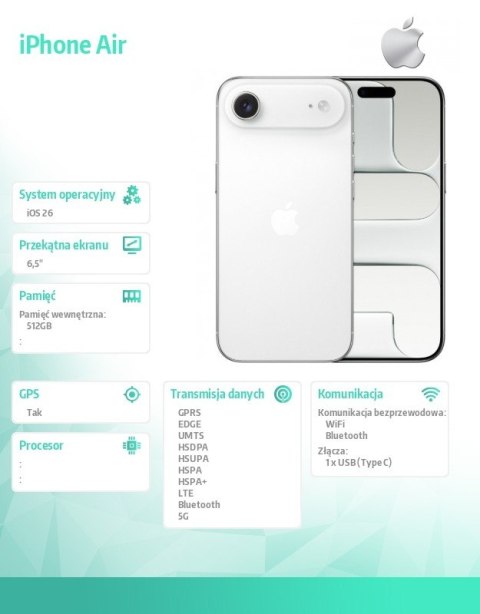 IPhone Air 512GB Biały obłok Apple
