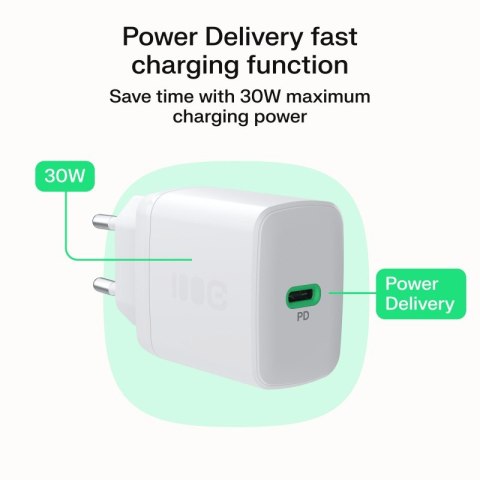 Ładowarka sieciowa USB 30W 1x USB-C BIAŁA Green Cell