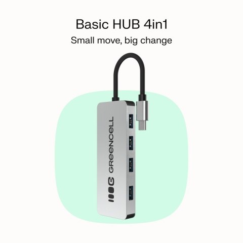 HUB USB-C Basic USB-C do 4x USB-A 3.0 Green Cell
