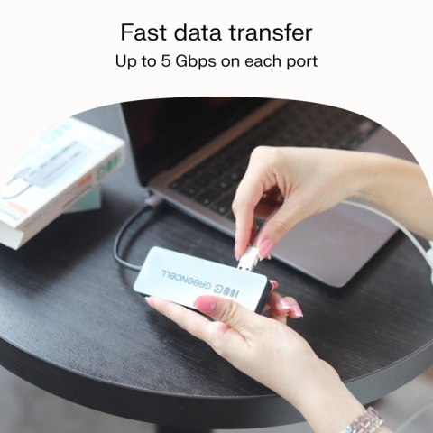 HUB USB-C Basic USB-C do 4x USB-A 3.0 Green Cell