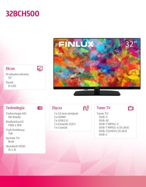 Telewizor LED 32 cale 32BCH500 Finlux