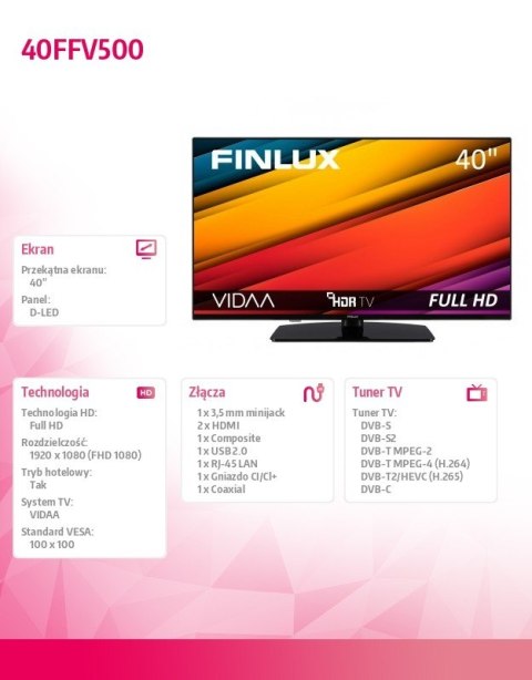 Telewizor LED 40 cali 40FFV500 Finlux