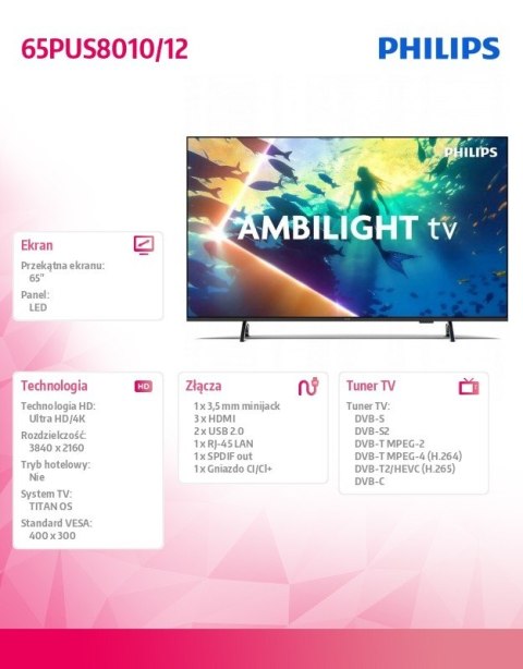 Telewizor LED 65 cali 65PUS8010/12 Philips