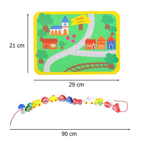 Klocki drewniane do nawlekania tablica plansza samochody pojazdy Kik Sp. z o. o. Sp. k.
