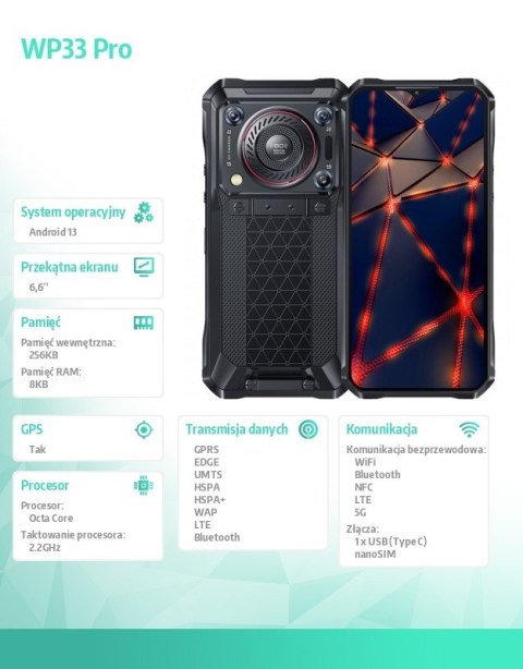 Smartfon WP33 Pro 5G 8/256GB szary OUKITEL