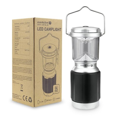 Latarka kempingowa Basic Line EL-25 25 lumenów Czarna EverActive