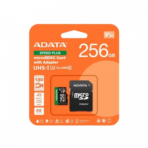 Karta microSD Speed Plus 256GB UHS1 U3 V30 A2 180/160 MB/s Adata
