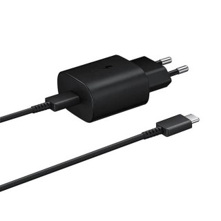 Ładowarka sieciowa Samsung USB-C 25W z kablem USB-C - czarna SAMSUNG
