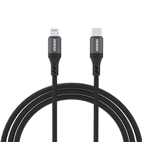 Kabel przewód w oplocie USB-C - iPhone Lightning 30W 1.2m - czarny DUDAO