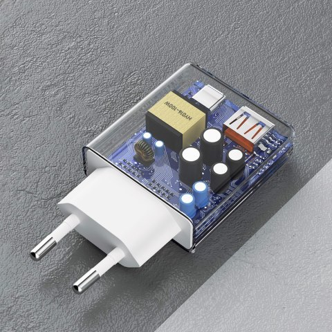 Ładowarka sieciowa GaN A30EUL 30W USB-A USB-C - biała DUDAO