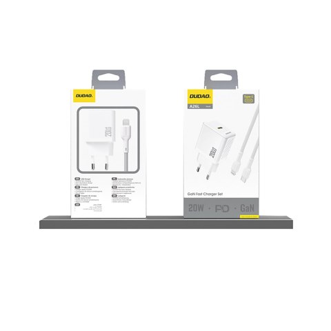 Ładowarka sieciowa PD20W GaN USB-C - biała DUDAO