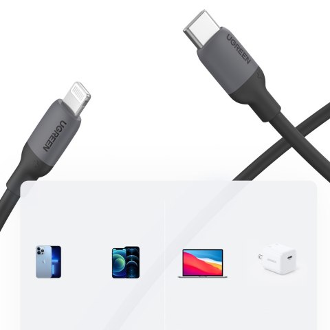 Kabel do szybkiego ładowania iPhone USB-C - Lightning PD 20W 1m czarny UGREEN
