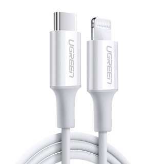 Kabel przewód MFi USB-C - iPhone Lightning 20W 3A 0.25m - biały UGREEN
