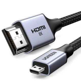 Kabel przewód micro HDMI - HDMI 2.1 8K 1m - szary UGREEN