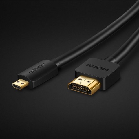 Kabel przewód przejściówka HDMI - micro HDMI 2.0v 4K 60Hz 30AWG 1.5m czarny UGREEN