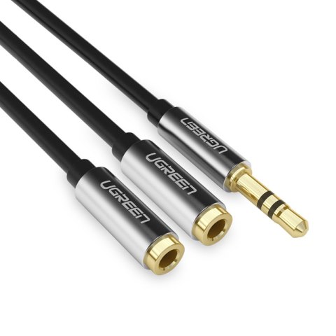 Kabel rozdzielacz audio minijack 3.5 mm - 2x minijack 3.5mm 21cm czarny UGREEN
