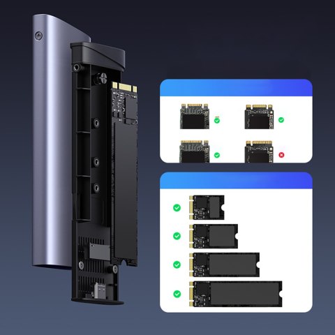 Obudowa na dysk M.2 NVMe/SATA SSD - srebrna UGREEN