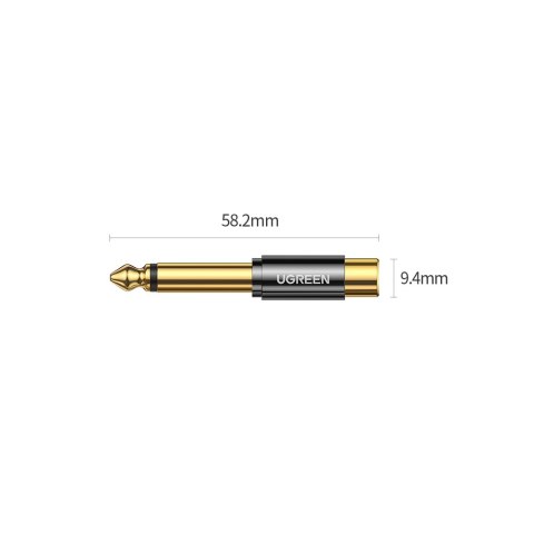 Przejściówka wtyczka adapter jack 6.35 mm męski na RCA żeński złoty UGREEN