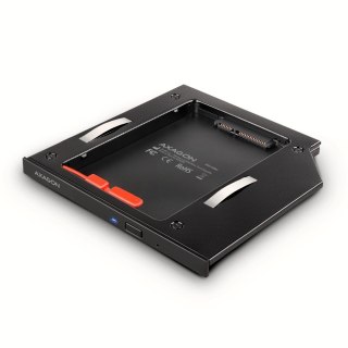 RSS-CD09 Ramka na 2,5" SSD-HDD do gniazda DVD, 9.5mm LED aluminium AXAGON