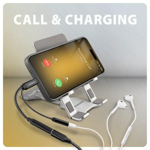 ADA-HCPD Zewnętrzna karta dźwiękowa USB-C 32bit DAC 3.5mm (F) złącze, 384kHz + PD 60W AXAGON