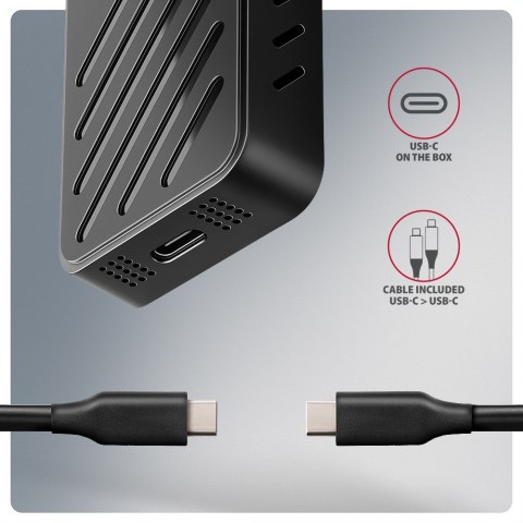 EEM2-20G Obudowa zewnętrzna aluminiowa USB-C 3.2 Gen 2 M.2 NVMe SSD 20Gbps AXAGON
