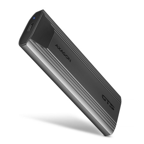 EEM2-GTS2 Obudowa zewnętrzna aluminiowa bezśrubowa USB-C 3.2 Gen 2 M.2 NVMe & SATA SSD + USB-A - USB-C redukcja AXAGON