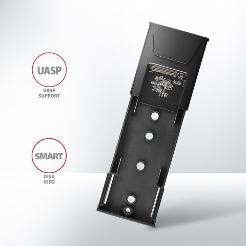 EEM2-GTS2 Obudowa zewnętrzna aluminiowa bezśrubowa USB-C 3.2 Gen 2 M.2 NVMe & SATA SSD + USB-A - USB-C redukcja AXAGON