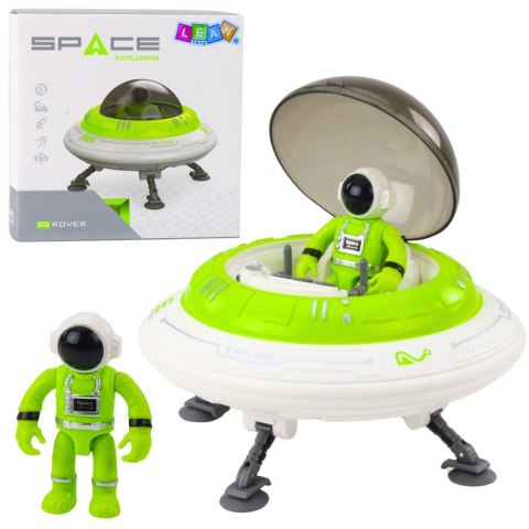 Statek Kosmiczny Ufo Figurka Astronauty Światła Dźwięki Zielony LEAN Toys