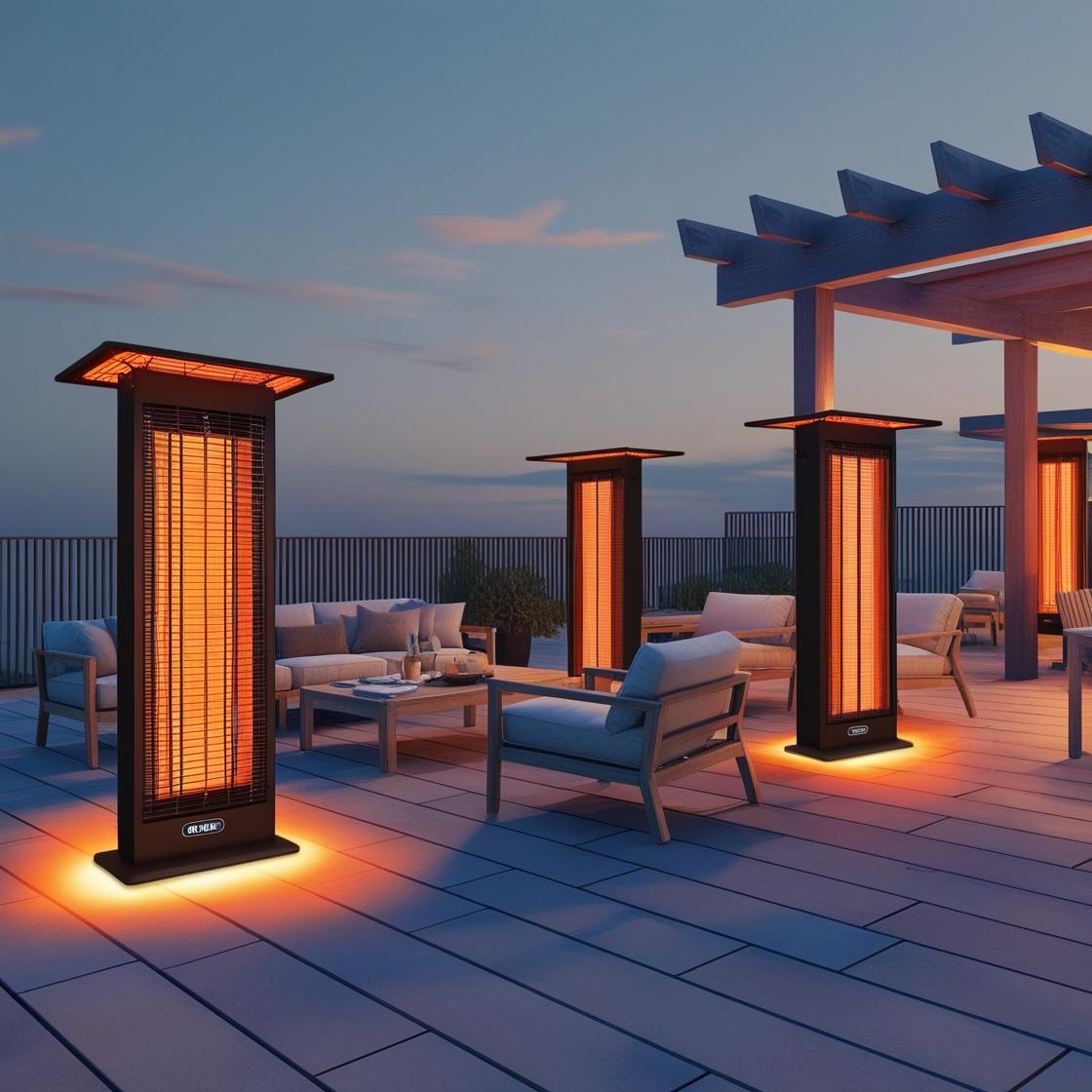 Oświetlenie ogrzewanie tarasów